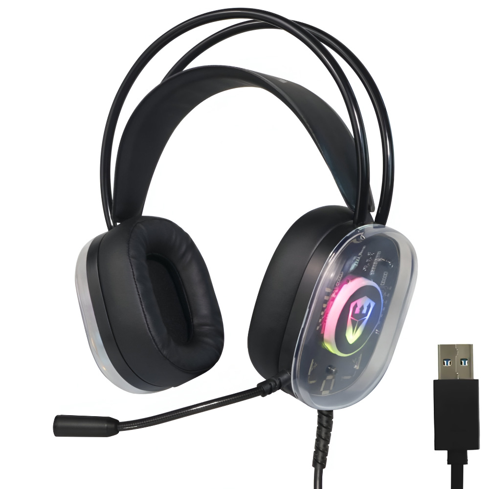 Fone Gamer Satellite GH-553 RGB / Com Fio - Preto