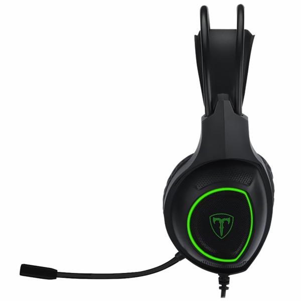 Fone Gamer T-Dagger T-RGH201 Atlas LED / Com Fio - Preto / Verde