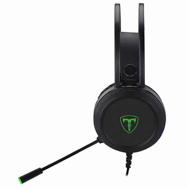 Fone Gamer T-Dagger T-RGH202 Ural LED / Com Fio - Preto / Verde