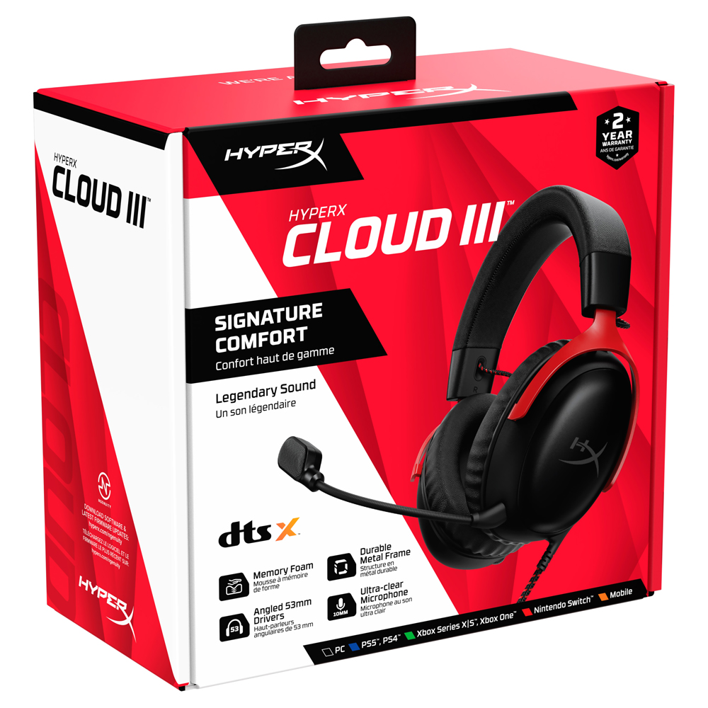 Headset Gamer Hyperx Cloud III / Com Fio - Preto (727A8AA)
