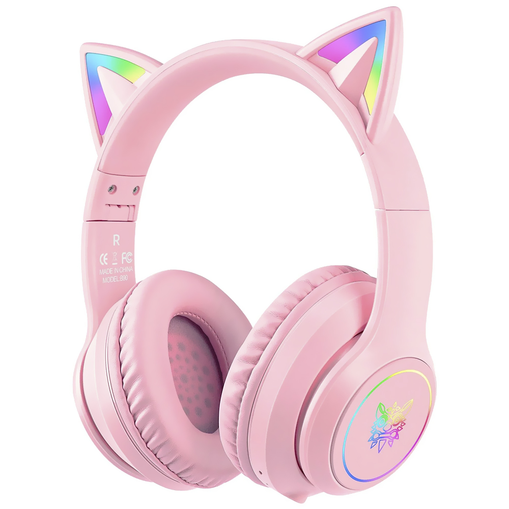 Headset Gamer Onikuma B90 Professional RGB / Bluetooth - Rosa
