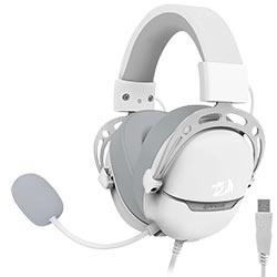 Headset Gamer Redragon H376WG Aurora / Com Fio - Branco / Cinza