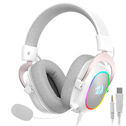 Headset Gamer Redragon H510W-RGB Zeus X RGB / Com Fio - Branco