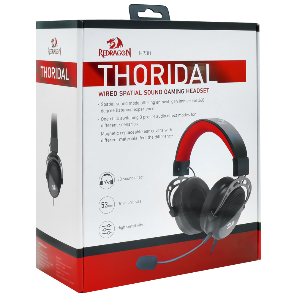 Headset Gamer Redragon H730 Thoridal / Com Fio - Preto