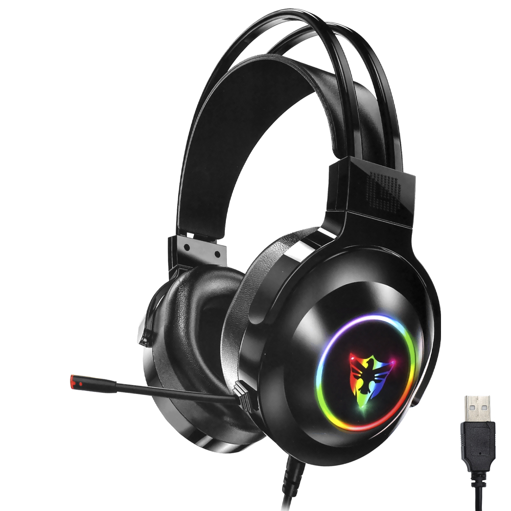 Headset Gamer Satellite AE-301 RGB / Com fio - Preto