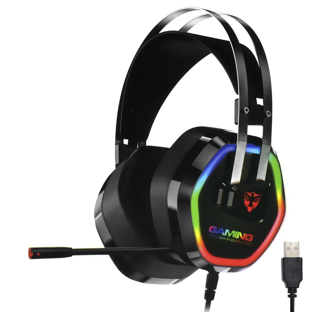 Headset Gamer Satellite AE-305 RGB / Com fio - Preto