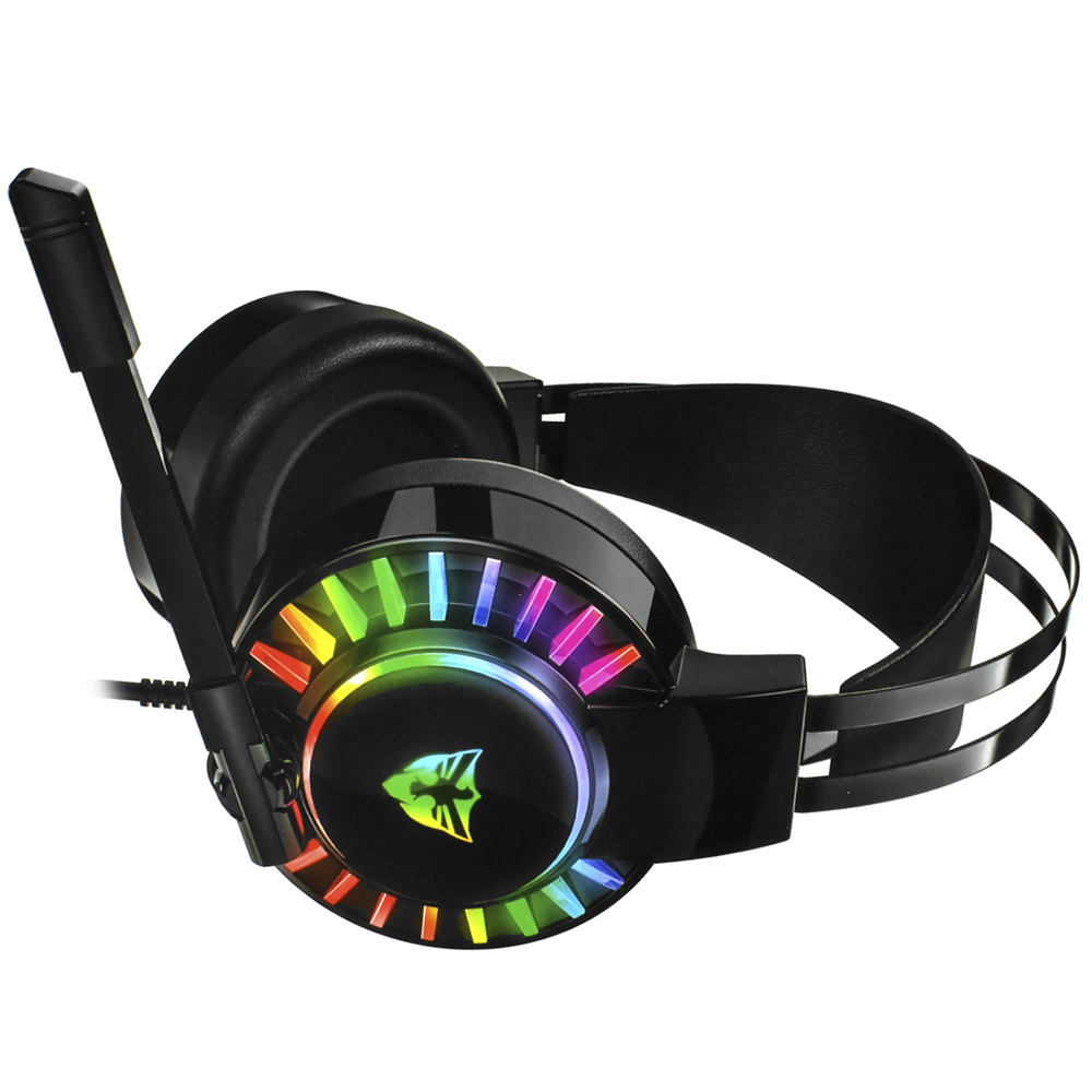 Headset Gamer Satellite AE-306 RGB / Com fio - Preto