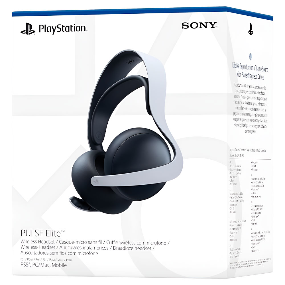 Headset Gamer Sony Pulse Elite / Wireless - Preto / Branco (CFI-ZWH2)