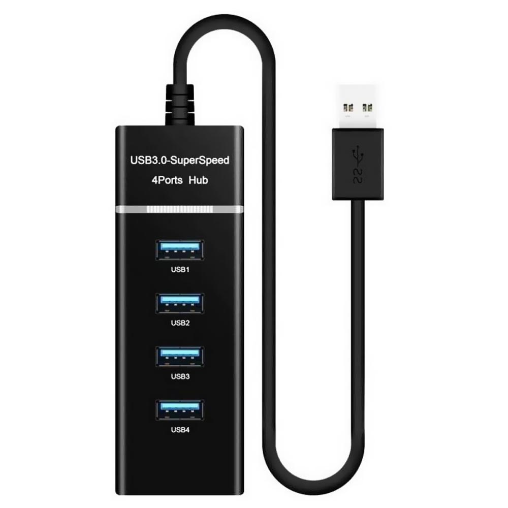 HUB  4P. USB 3.0 SUPER SPEED 303 480MBPS PRETO