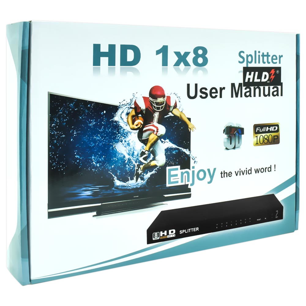Hub Splitter 8 Portas HDMI 1x8 Full HD1080 3D