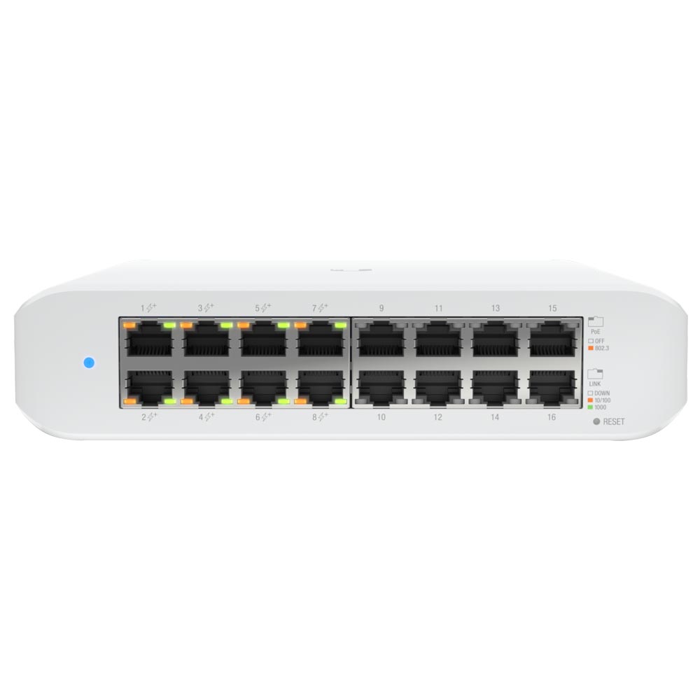 HUB SWITCH  16P.UNIFI UBNT USW-LITE-16-POE 16P GIGABIT 45W