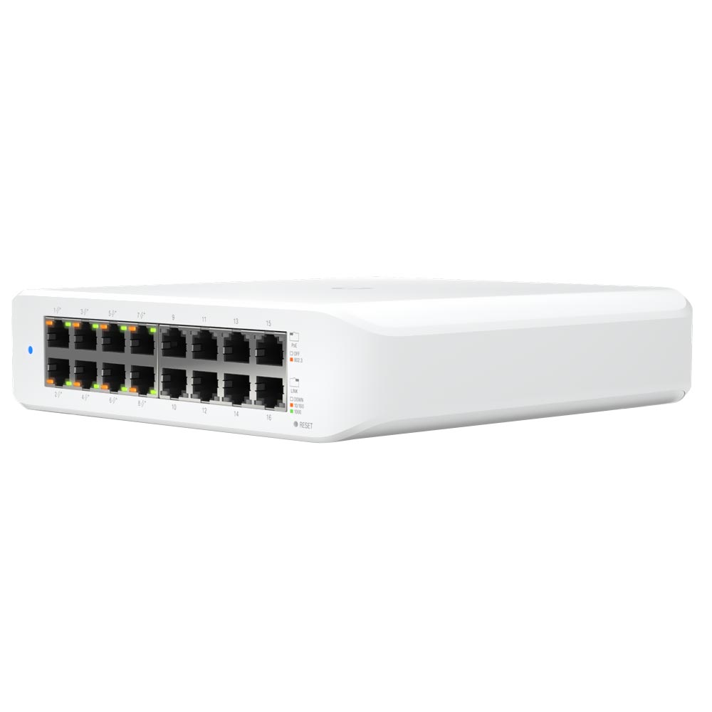 HUB SWITCH  16P.UNIFI UBNT USW-LITE-16-POE 16P GIGABIT 45W