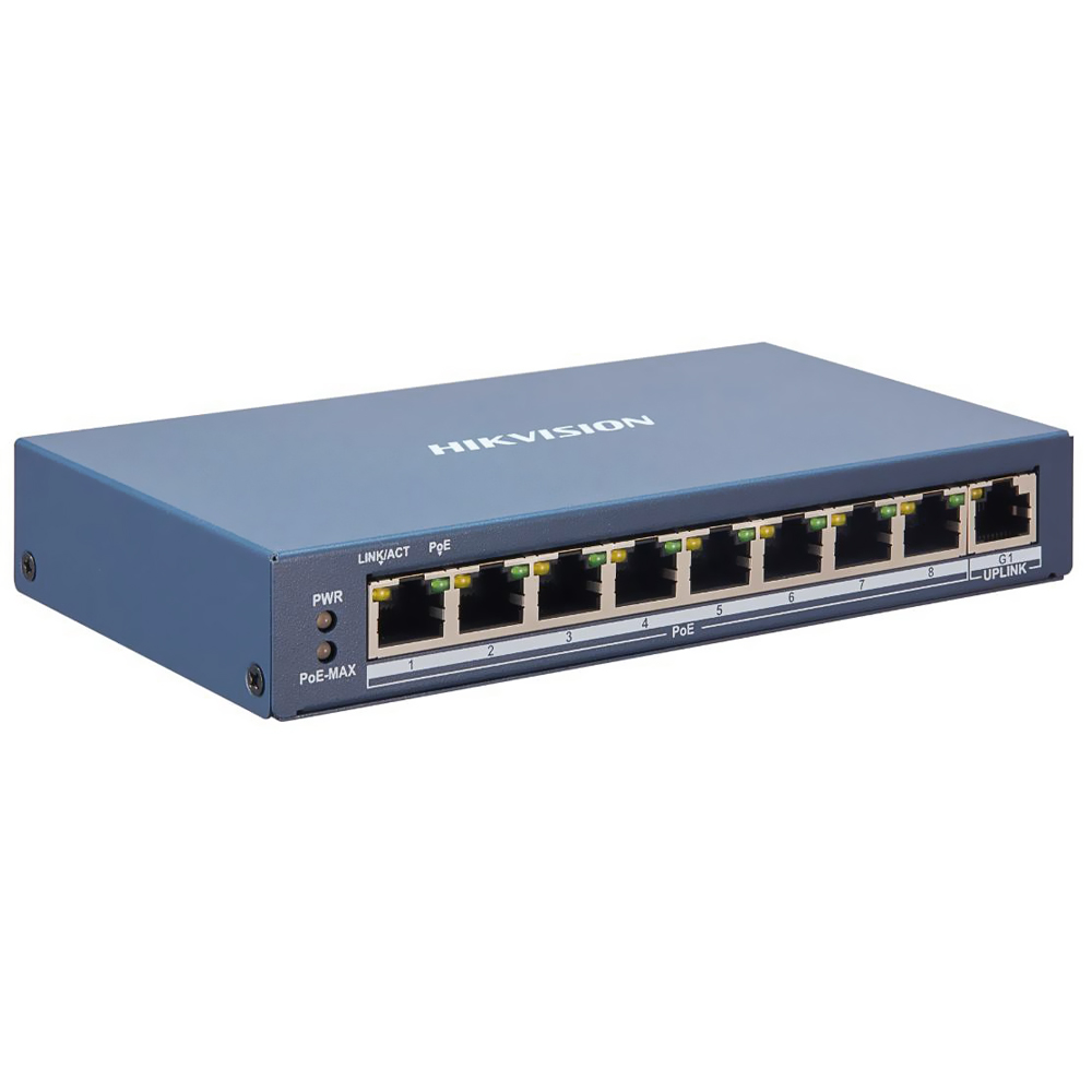 HUB SWITCH  8P. HIKVISION DS-3E1309P-EI/M POE 10/100MBPS