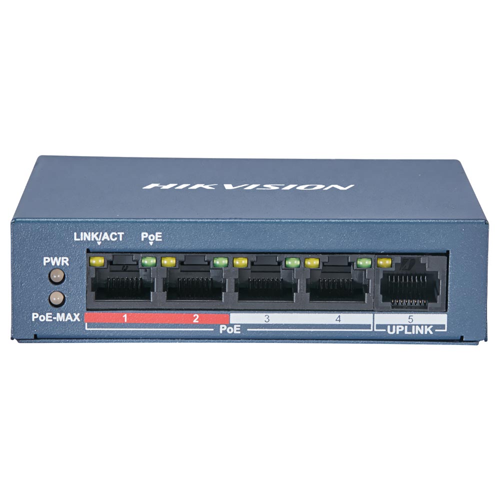Hub Switch Hikvision DS-3E0105P-E/M(B) 4 Portas / Poe / RJ-45 10/100Mbps