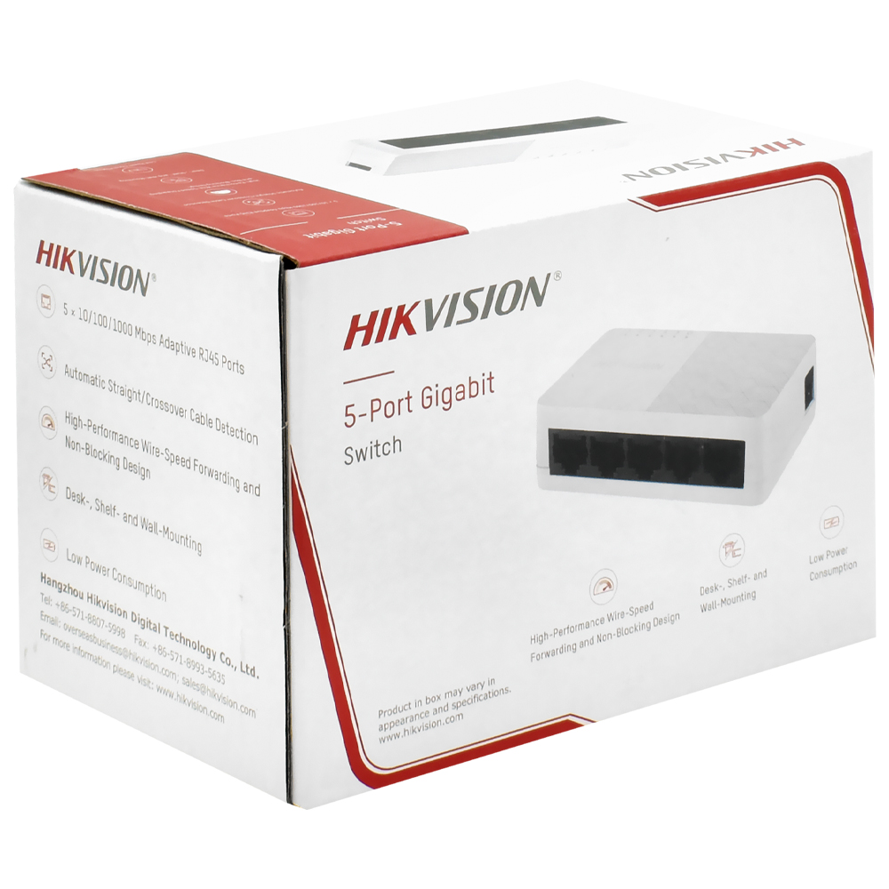 Hub Switch Hikvision DS-3E0505D-O 5 Portas / 10/100/1000MBPS