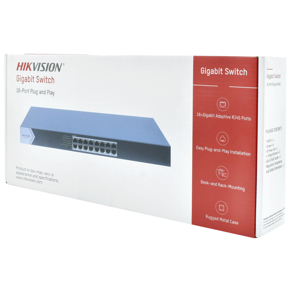 Hub Switch Hikvision DS-3E0516-E(C) 16 Portas / 10/100/1000MBPS
