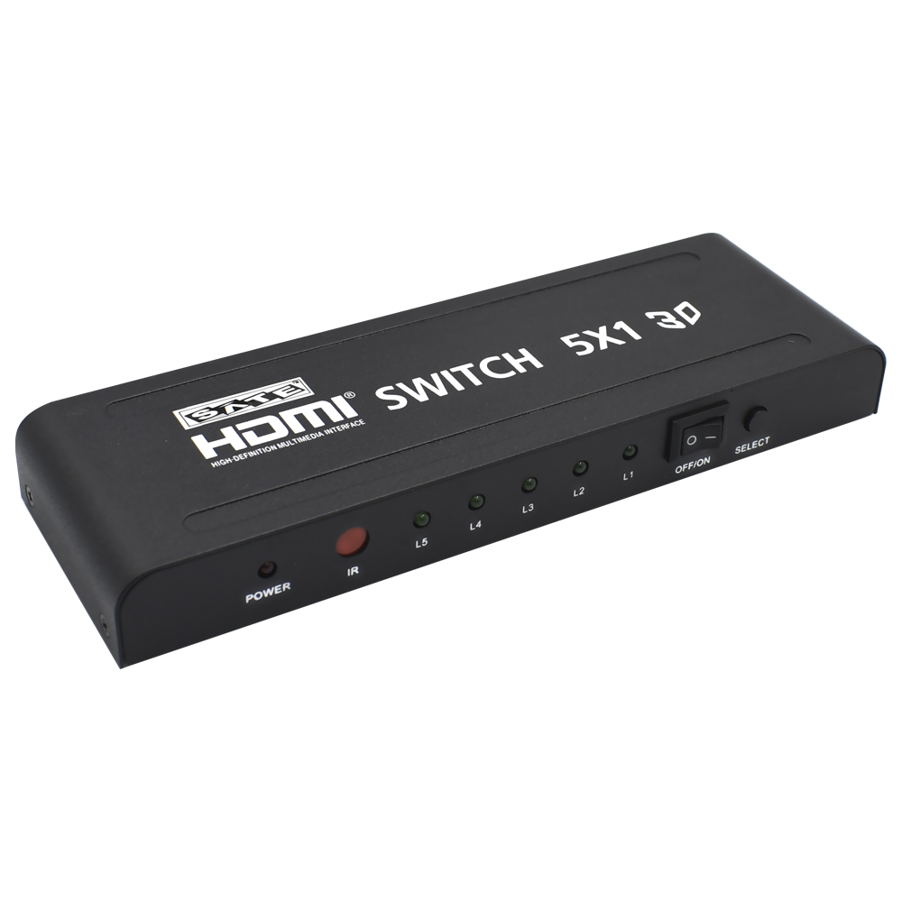 Hub Switch Satellite A-HD04 HDMI 5 x 1 3D Full HD / 1080 - Preto