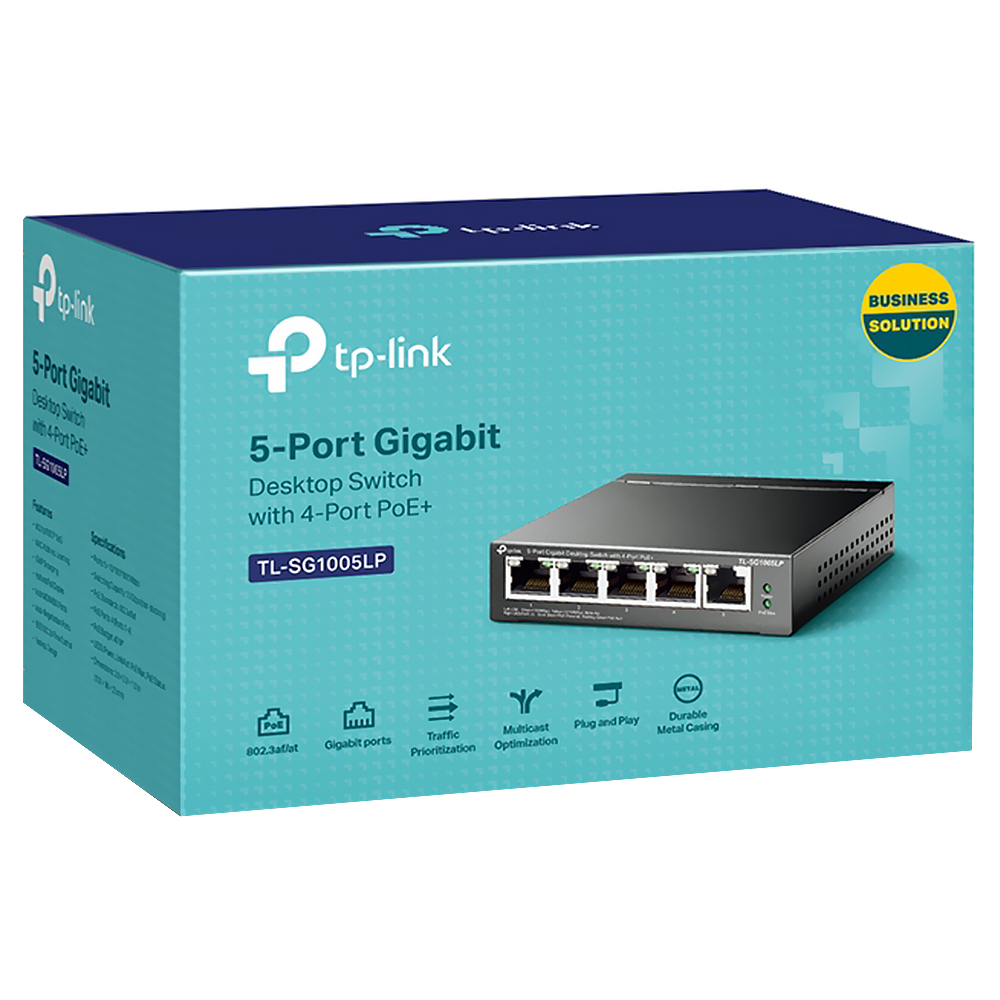 Hub Switch Tp-link TL-SG1005LP 5 Portas / 4 PoE+ - 10/100/1000Mbps