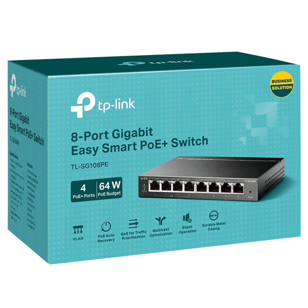 Hub Switch Tp-link TL-SG108PE 8 Portas - 10/100/1000Mbps