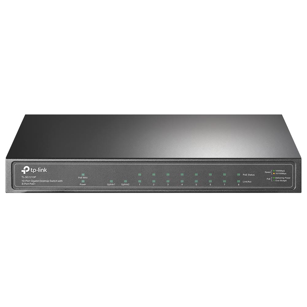 Hub Switch Tp-link TL-SG1210P 10 Portas Gigabit / 8 Portas Poe+ 63W 1SFP - 10/100/1000Mbps