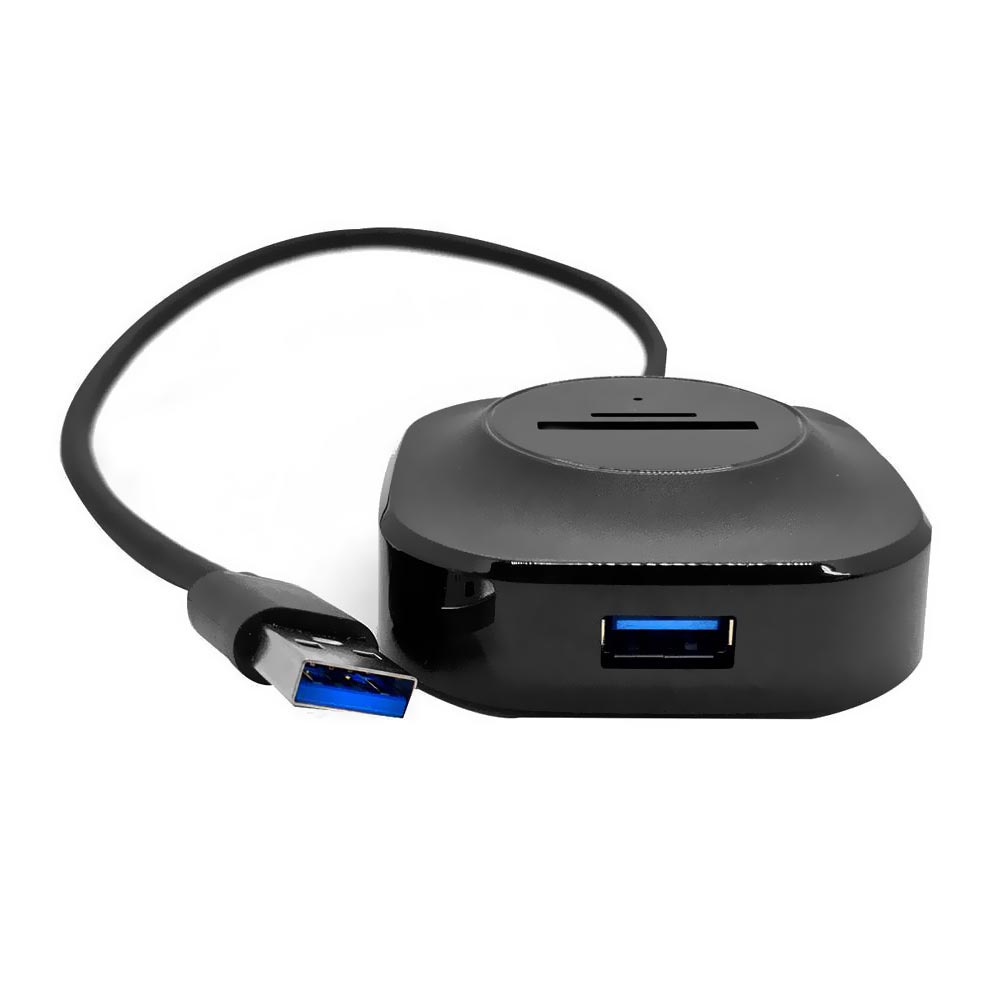 Hub USB 3.0 H-25 3 Portas / 3 USB 3.0 + Leitor de Cartão SD/TF - Preto