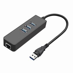 Hub USB 3.0 Satellite A-HUB41 3 Portas / 3 USB 3.0 / RJ-45 / 1000Mbps - Preto