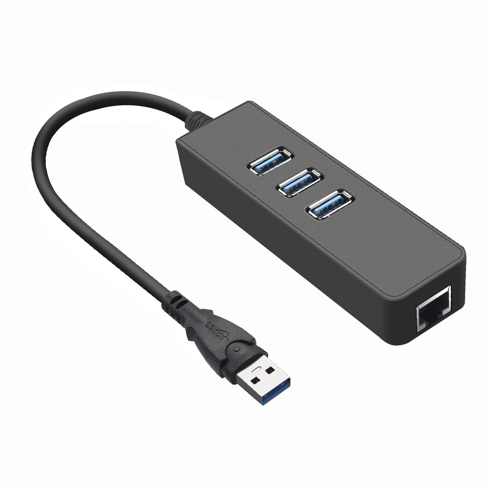 Hub USB 3.0 Satellite A-HUB41 3 Portas / 3 USB 3.0 / RJ-45 / 1000Mbps - Preto