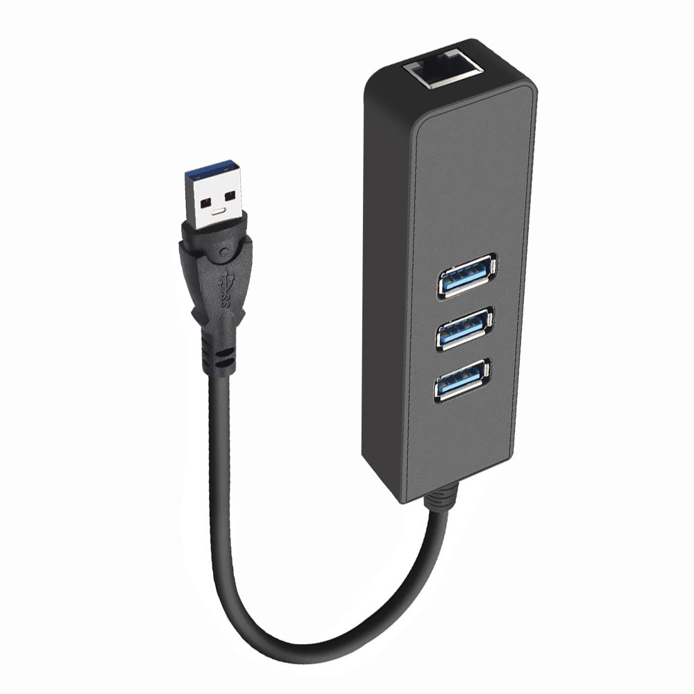 Hub USB 3.0 Satellite A-HUB41 3 Portas / 3 USB 3.0 / RJ-45 / 1000Mbps - Preto