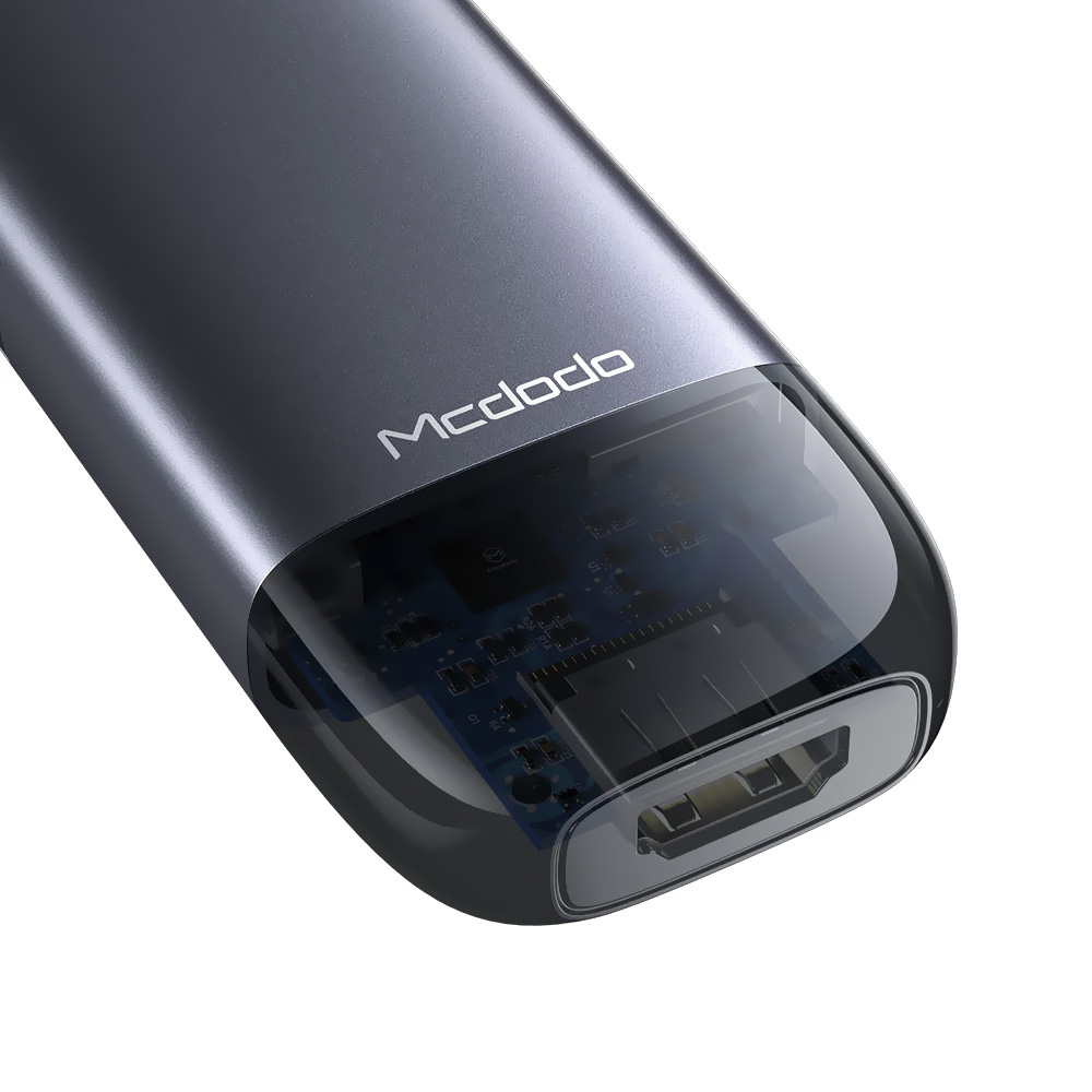 Hub USB-C 3.1 Mcdodo HU-7740 6 Portas / HDMI / 2 USB 3.0 / SD / TF / USB-C Fêmea - Cinza