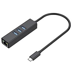 Hub USB-C 3.1 Satellite A-HUBC50 4 Portas / 3 USB 3.0 / RJ-45 1000Mbps - Preto