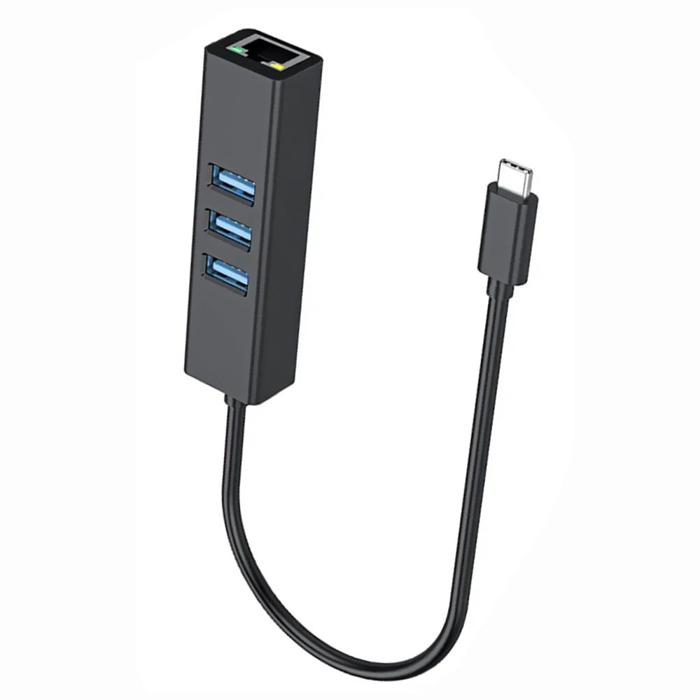 Hub USB-C 3.1 Satellite A-HUBC50 4 Portas / 3 USB 3.0 / RJ-45 1000Mbps - Preto