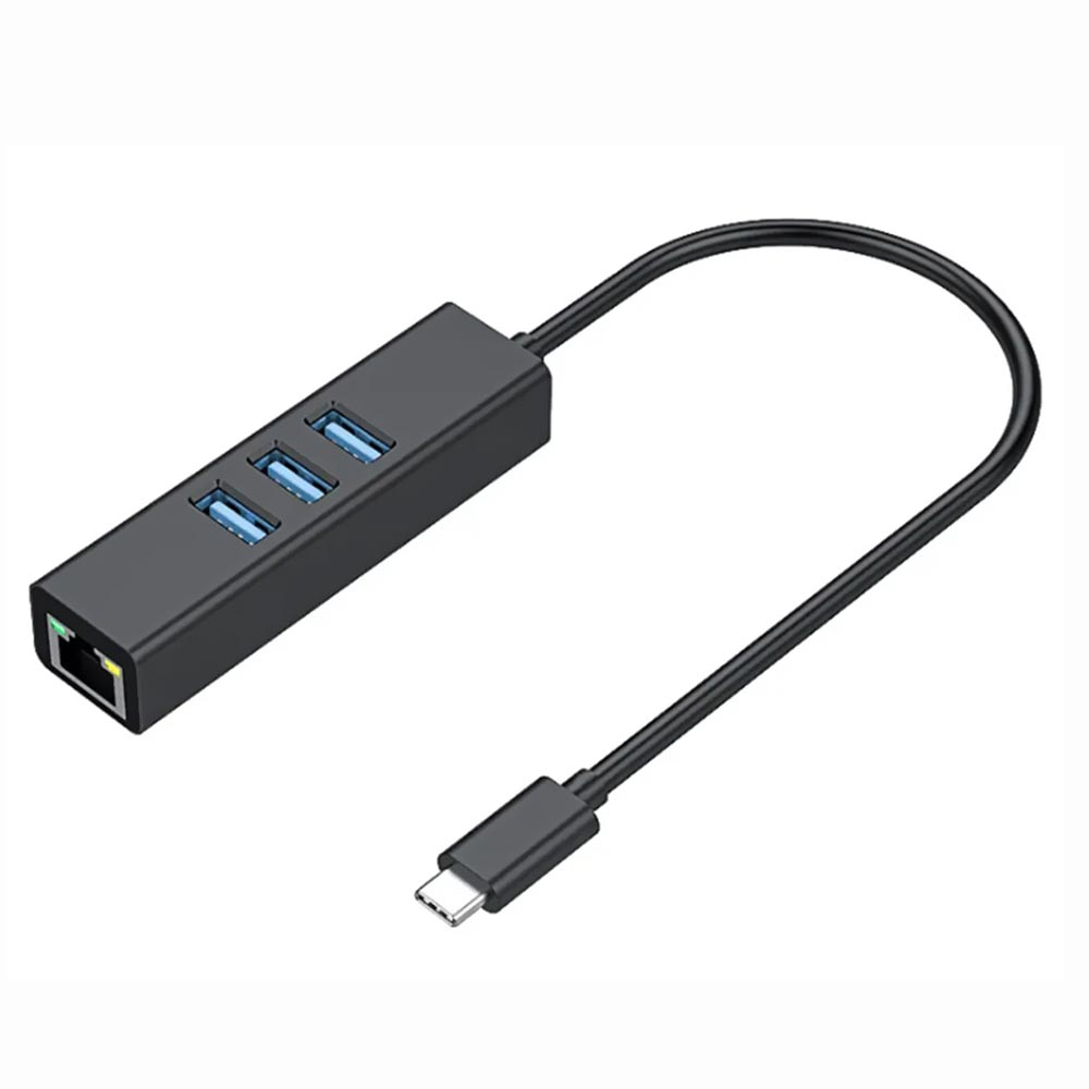 Hub USB-C 3.1 Satellite A-HUBC50 4 Portas / 3 USB 3.0 / RJ-45 1000Mbps - Preto