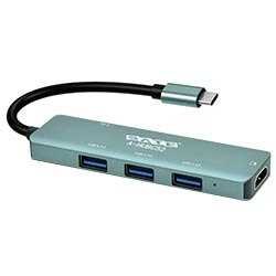 Hub USB-C 3.1 Satellite A-HUBC52 5 Portas / HDMI / 3 USB 3.0 / USB-C Fêmea - Cinza