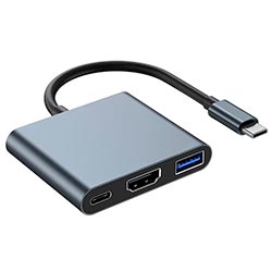 Hub USB-C 3.1 Satellite A-HUBC56 3 Portas / HDMI / USB 3.0 / USB-C Fêmea - Cinza