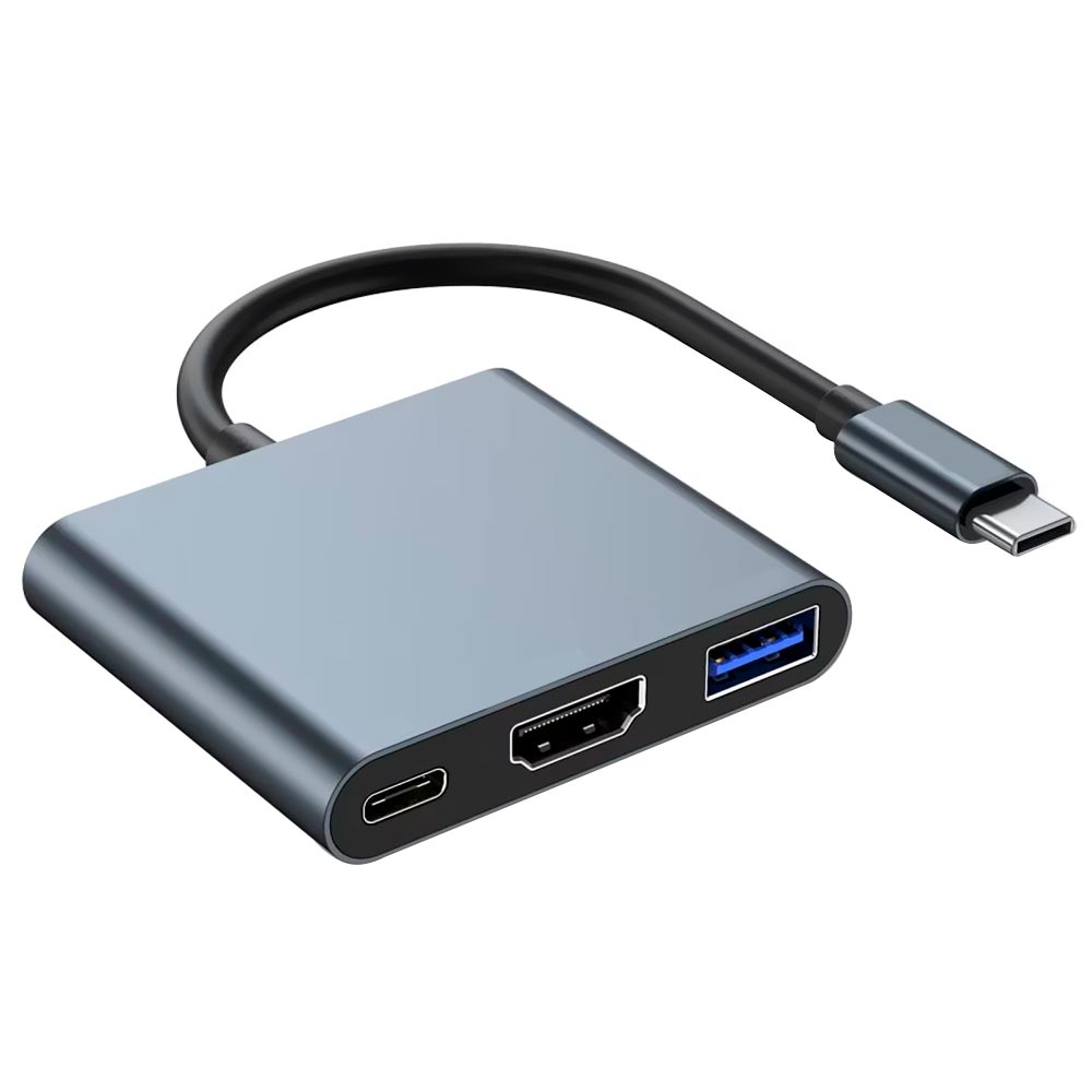 Hub USB-C 3.1 Satellite A-HUBC56 3 Portas / HDMI / USB 3.0 / USB-C Fêmea - Cinza