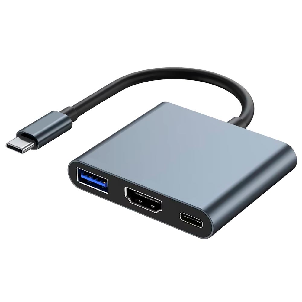 Hub USB-C 3.1 Satellite A-HUBC56 3 Portas / HDMI / USB 3.0 / USB-C Fêmea - Cinza