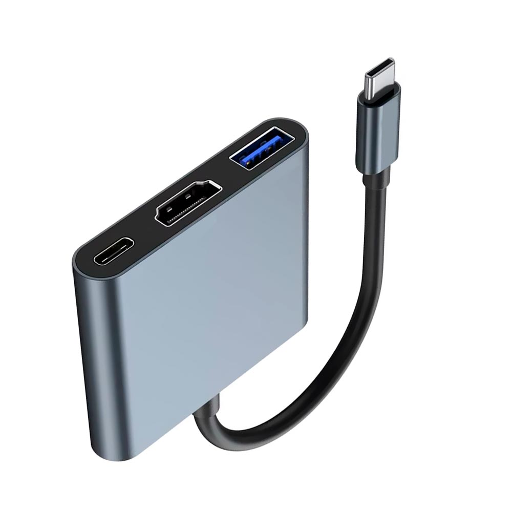 Hub USB-C 3.1 Satellite A-HUBC56 3 Portas / HDMI / USB 3.0 / USB-C Fêmea - Cinza