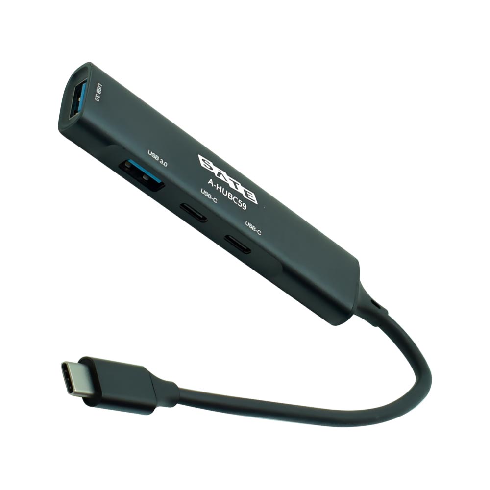 Hub USB-C 3.1 Satellite A-HUBC59 4 Portas / 2 USB 3.0 / 2 USB-C Fêmea - Preto