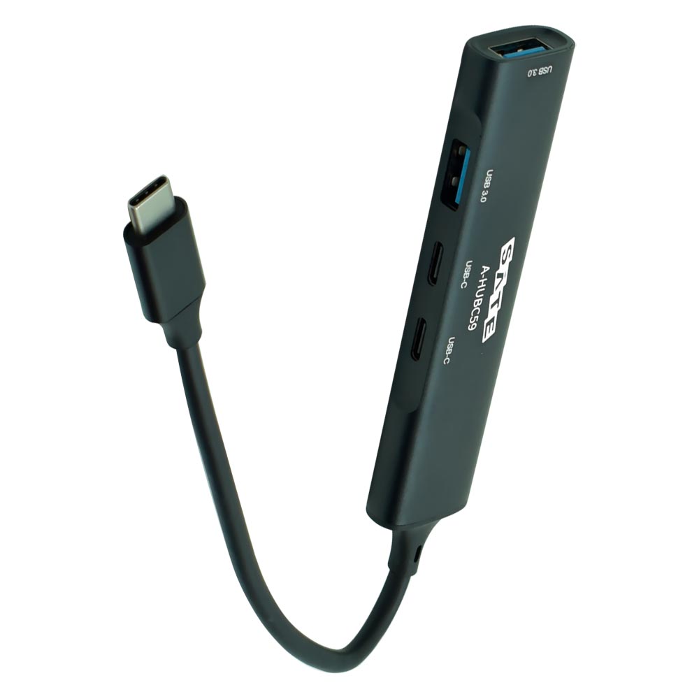 Hub USB-C 3.1 Satellite A-HUBC59 4 Portas / 2 USB 3.0 / 2 USB-C Fêmea - Preto