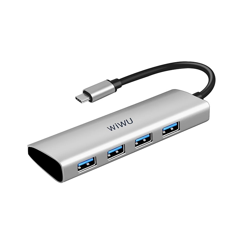 Hub USB-C 3.1 Wiwu Alpha A440 4 Portas USB 3.0 - Cinza