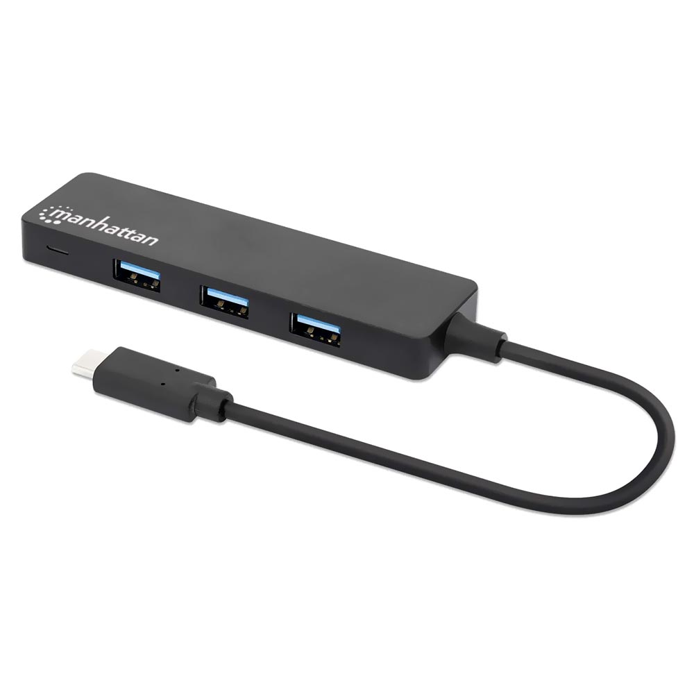 Hub USB-C 3.2 Manhattan 164924 4 Portas USB 3.0 - Preto