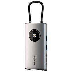 Hub USB-C FTX CT-HUBL3-AG 8 Portas / HDMI / 2 USB 3.0 / USB 2.0 / RJ45 / SD / TF / USB-C Fêmea - Cinza