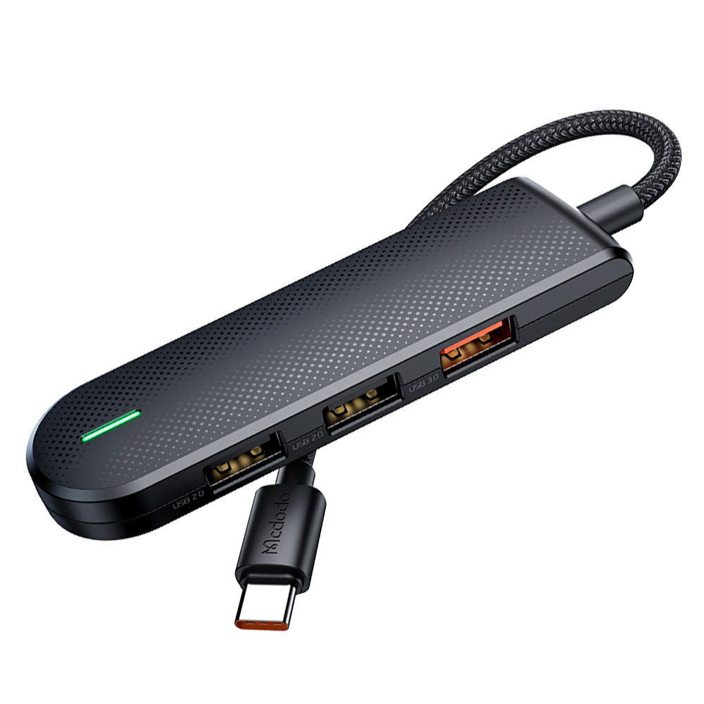 Hub USB-C Mcdodo HU-1430 5 Portas / 2 USB 2.0 / USB 3.0 / SD / TF - Preto