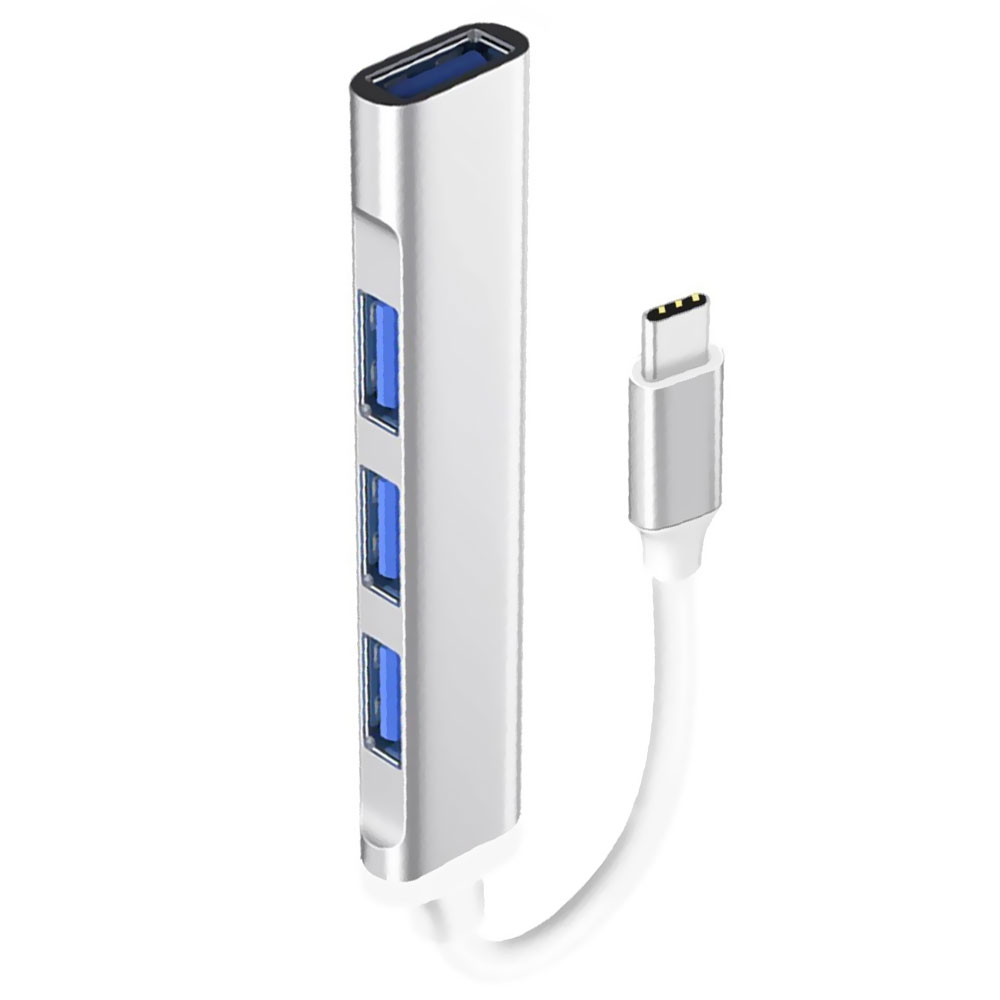Hub USB Type-C 3.1 4 Portas USB 3.0 - Cinza