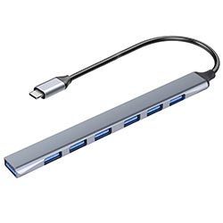 Hub USB Type-C 3.1 / 7 Portas USB 3.0 - Cinza
