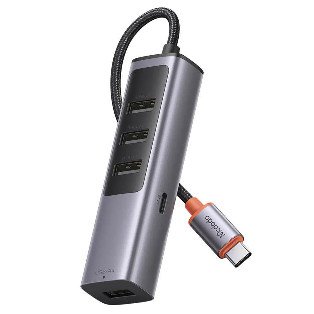 Hub USB Type-C 3.1 Mcdodo HU-1110 5 Portas / 3 USB 3.0 / Type-C Fêmea - GLAN - Deep Cinza