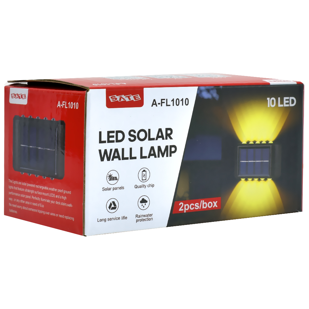 Lâmpada LED Satellite A-FL1010 Solar - Preto (Kit com 2)