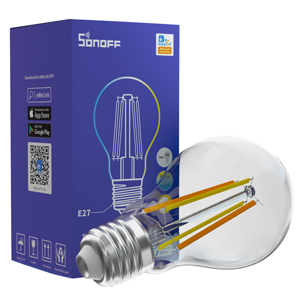 Lâmpada Smart Sonoff B02-F-A60 Wifi / Filament / Bulb / 7W / 220V - Cyan