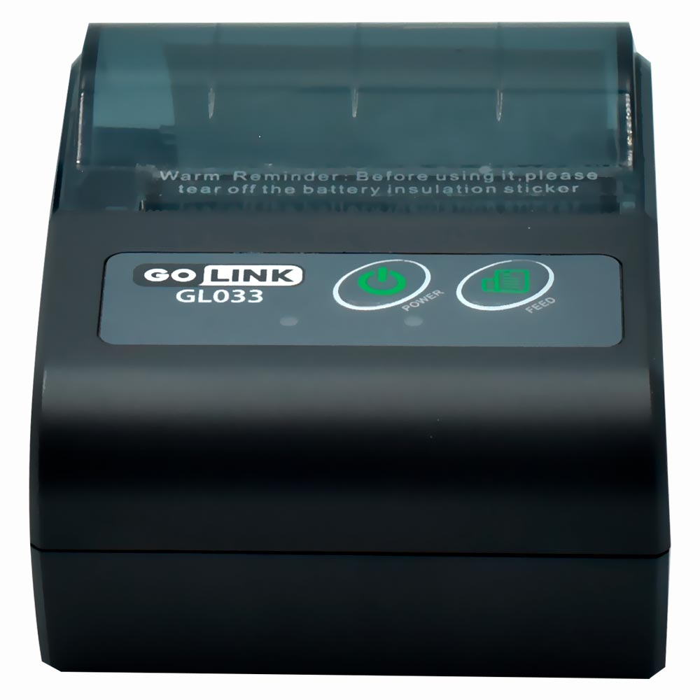 Impressora Térmica Portátil Go Link GL33 / Bluetooth / 58MM /  Bivolt - Preto