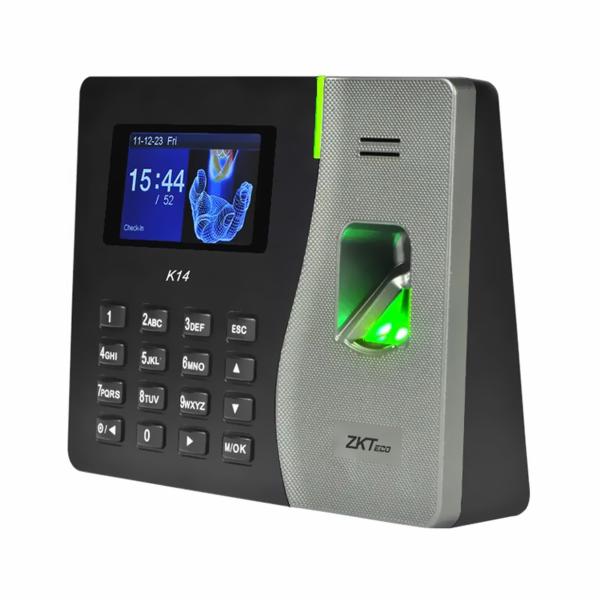 Leitor Biométrico Digital Zkteco K14 - Preto / Prata (Cabo não Incluido)